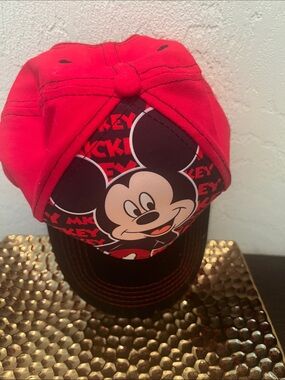 Disney Red and Black Mickey Graphic Baseball Hat